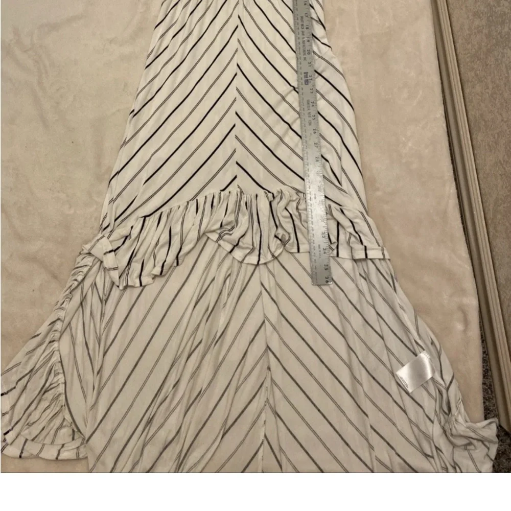 Express Striped High Low Striped Dress with Ruffles